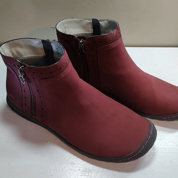 JBU juno double zip wine color ankle boot women's Size 10 - Picture 1 of 16